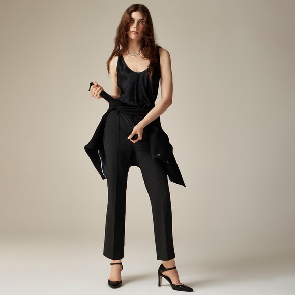 NWT!! J. CREW Cropped Natalia Pants Four-Season Stretch Trousers Black Size 4 - Picture 1 of 16